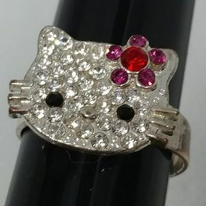 Hello Kitty Rhinestone Adjustable Ring